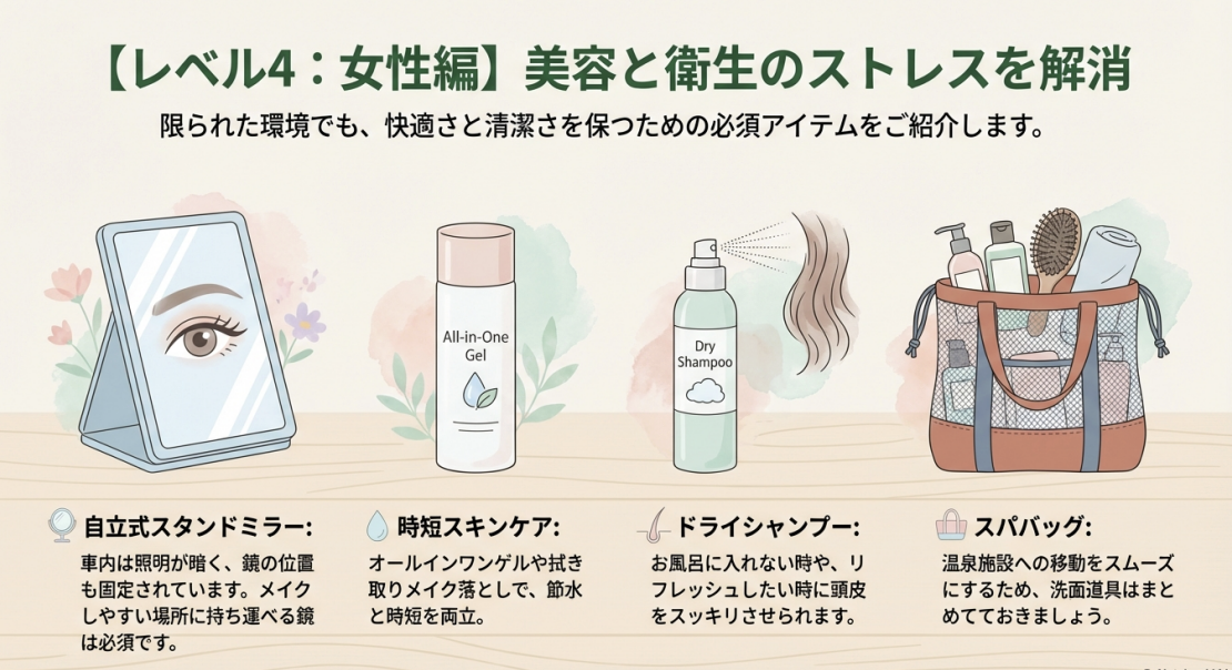 レベル4：女性の美容と衛生ストレスを解消するアイテム