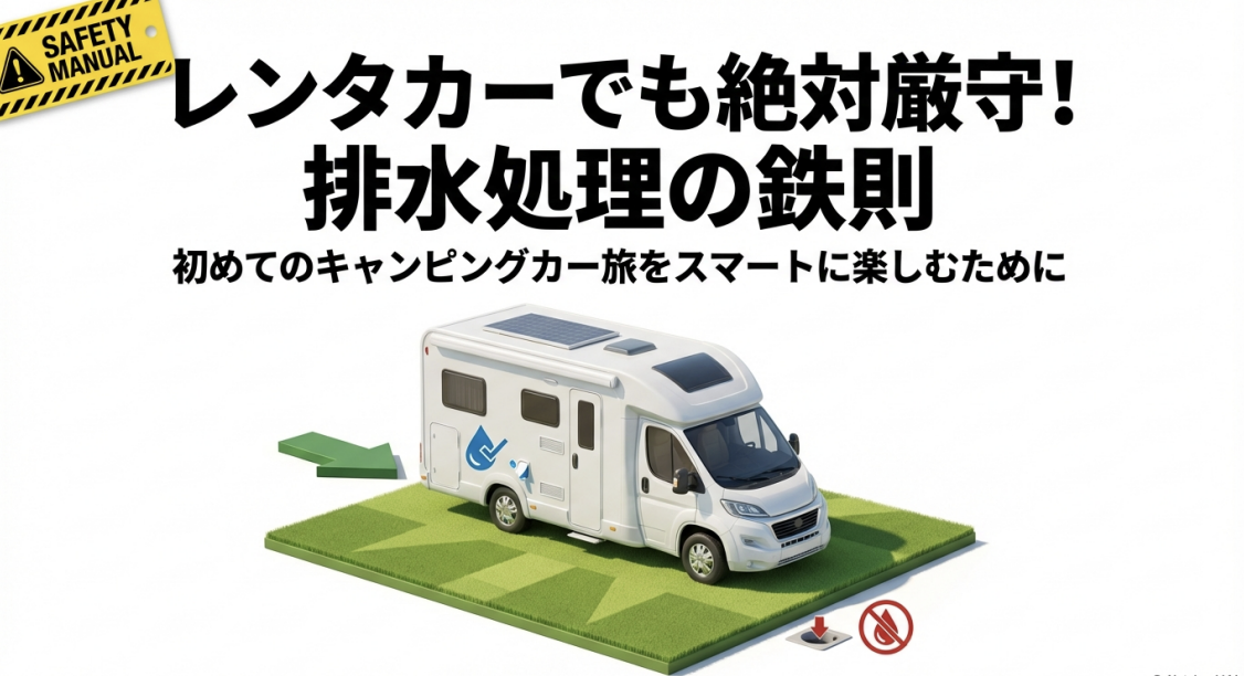 キャンピングカーの排水処理の鉄則をまとめたセーフティマニュアル。レンタカーでも絶対厳守すべきルールについての紹介