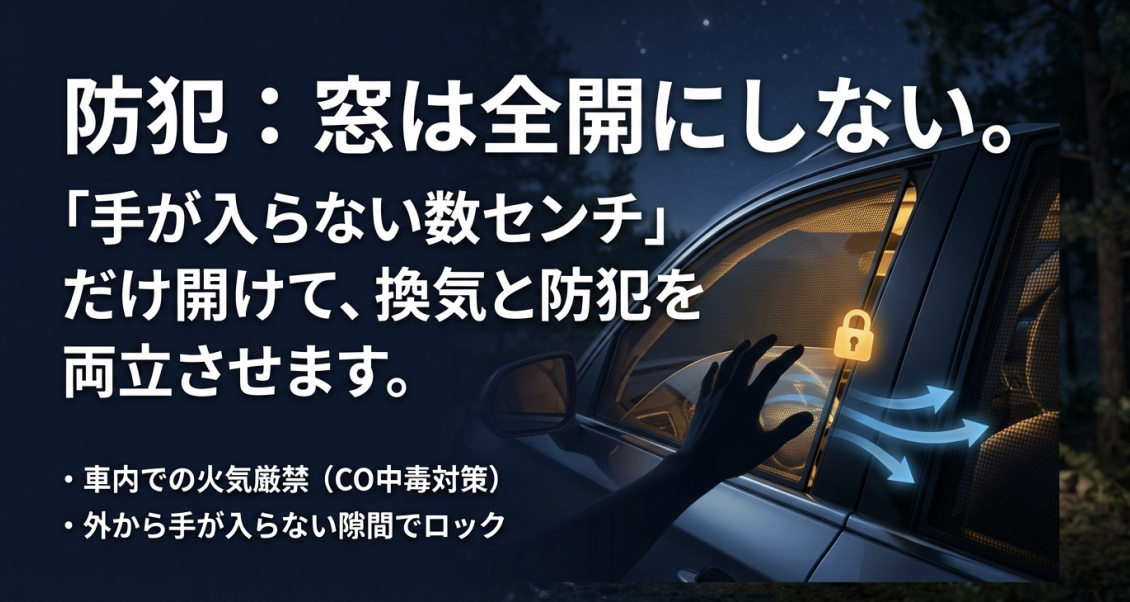 大きめに作って隙間ゼロ、磁石保護で傷ゼロ、走行中は外して違反ゼロという、マナーを守った快適な旅のまとめスライド